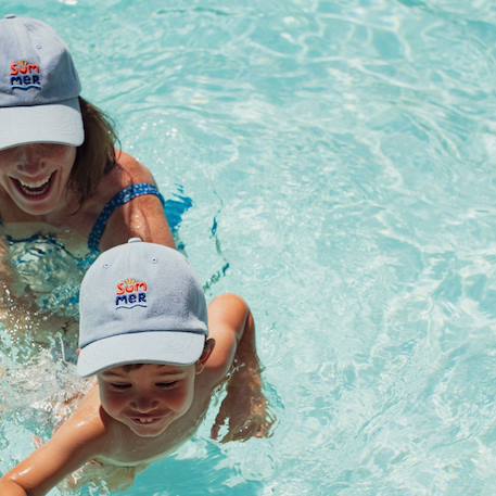 Casquette enfant summer denim (9-24 mois) Denim, orange 3 - vertbaudet enfant 