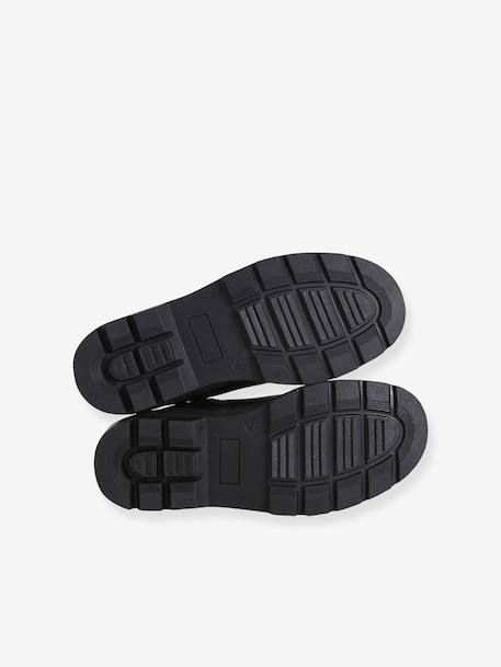 Boots enfant fille cuir élastiquées et zippées camel+noir 10 - vertbaudet enfant 