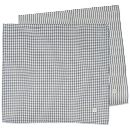 Set 2 langes praliné vichy rayures moka (70x70 cm) Marron+Vert 6 - vertbaudet enfant 