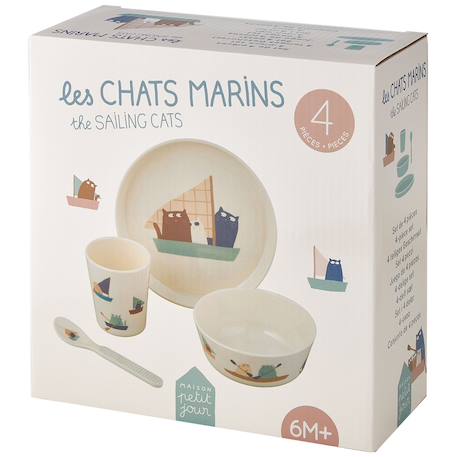 Coffret repas les chats marins (4 pièces) Multicolore 5 - vertbaudet enfant 