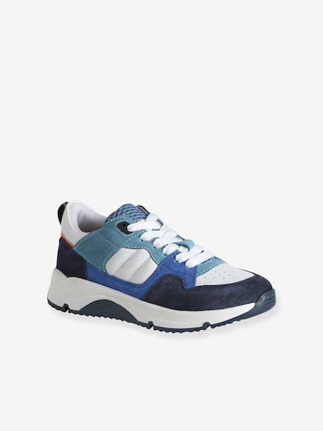 Basket enfant garçon cuir lacets marine 3 - vertbaudet enfant 