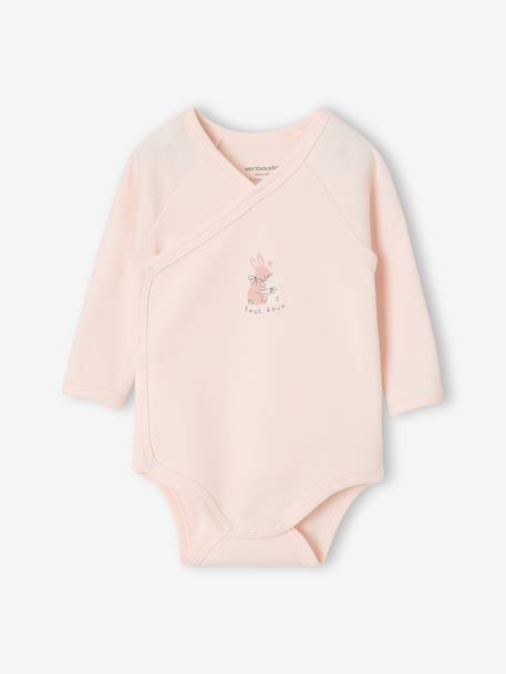 Lot de 2 bodies naissance manches longues cappuccino+rose pâle+vert sauge 9 - vertbaudet enfant 