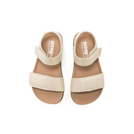 Sandales filles synthétique fermeture adhésive barefoot Blanc mate 2 - vertbaudet enfant 