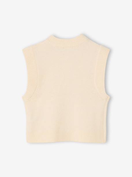 Gilet sans manches fille boutonné devant lilas+vanille 5 - vertbaudet enfant 