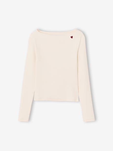 Lot de 2 t-shirts en côtes fille bordeaux+gris chiné 3 - vertbaudet enfant 