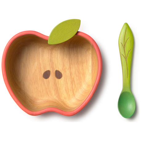 Set bol et cuillère pepa la pomme Rouge, vert 1 - vertbaudet enfant 