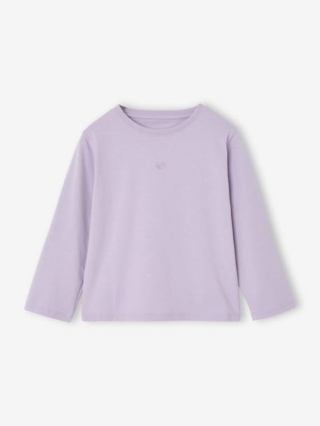 T-shirt manches longues fille mauve+prune 1 - vertbaudet enfant 