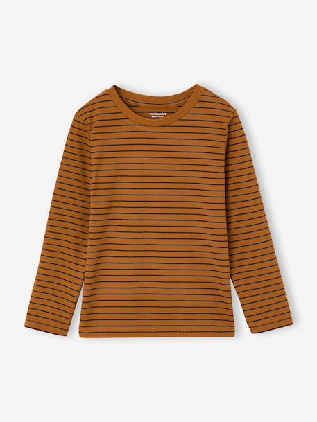 Lot de 3 T-shirts manches longues garçon caramel+lilas+rouille+vert sauge 3 - vertbaudet enfant 