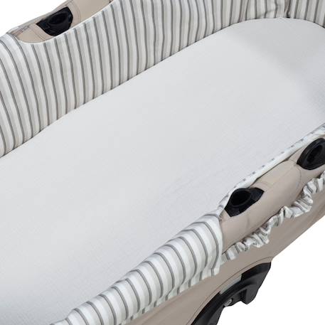 Housse de nacelle avec élastiques + drap-housse pour nacelle botton rayures Beige 5 - vertbaudet enfant 
