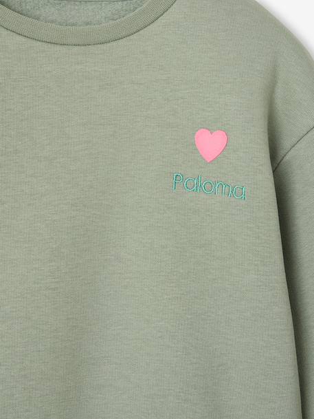 Sweat fille motif imprimé anthracite+corail+pivoine+sauge+vanille+violine 21 - vertbaudet enfant 