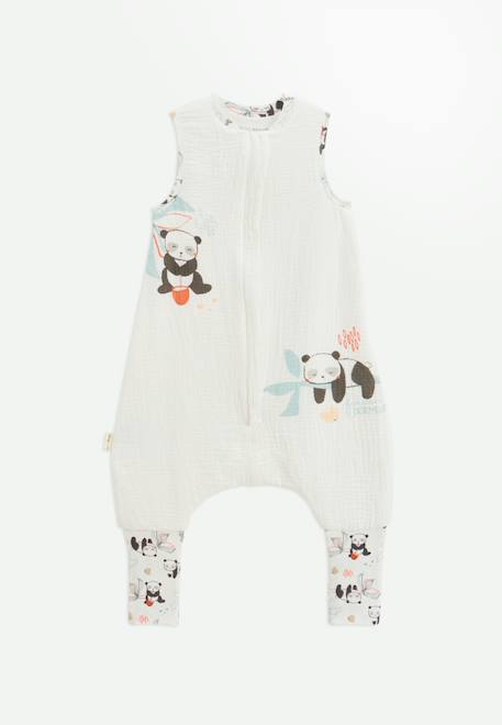 Turbulette tog 1 en gaze de coton avec pieds retroussables bento Ecru 1 - vertbaudet enfant 