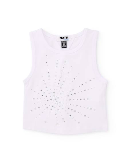 Ensemble fille en maille avec applications brillantes Blanc 2 - vertbaudet enfant 