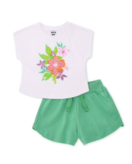 Fille-Ensemble fille en maille au design floral