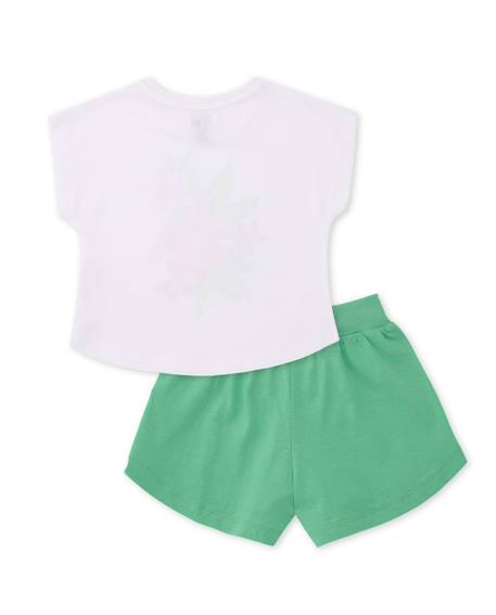 Ensemble fille en maille au design floral Blanc 2 - vertbaudet enfant 