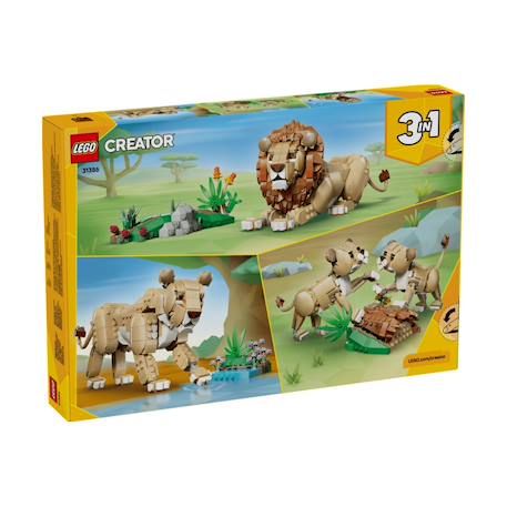 Creator 3 en 1 animaux sauvages : le lion majestueux 31386 Multicolore 6 - vertbaudet enfant 