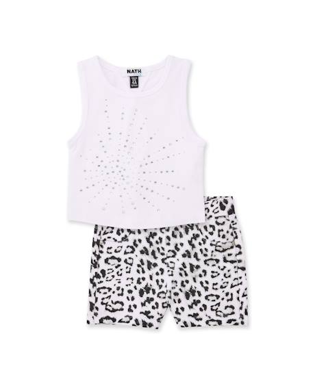 Ensemble fille en maille avec applications brillantes Blanc 1 - vertbaudet enfant 