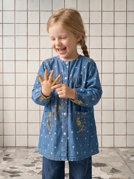 Tablier fille personnalisable bleu jean 6 - vertbaudet enfant 