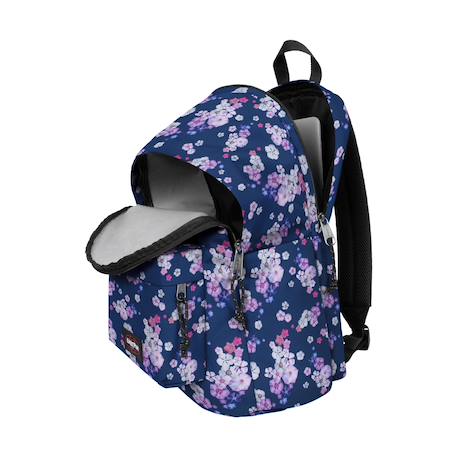 Sac à dos  day office Fleur fad aqua+Fleur navy 5 - vertbaudet enfant 