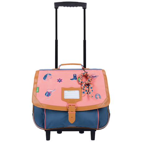 Cartable fille à roulettes les fantaisies Jane (38 cm) Rose, bleu 1 - vertbaudet enfant 