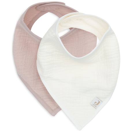 Lot de 2 bavoirs bandana Rose, blanc+Vert d'eau, blanc 1 - vertbaudet enfant 