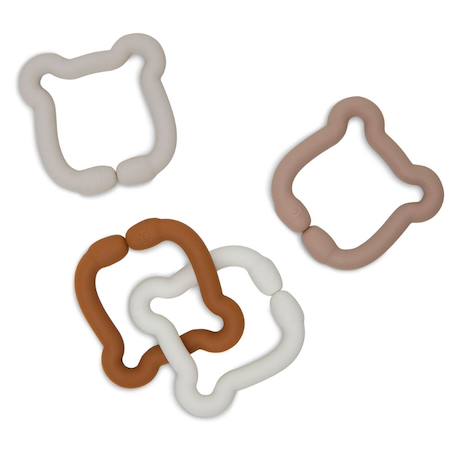 Anneaux de dentition silicone teddy bear Marron, blanc, gris 4 - vertbaudet enfant 