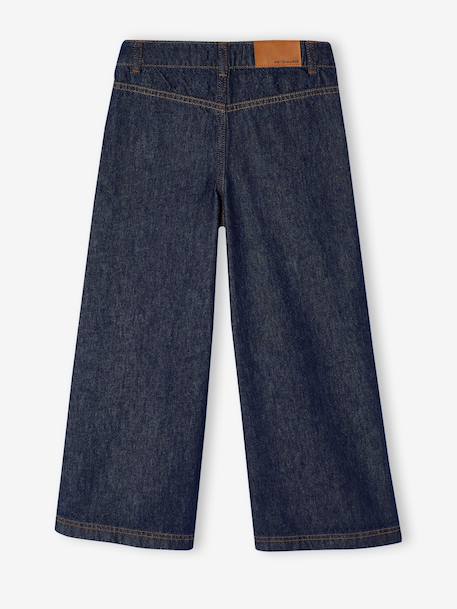 Jean large fille bleu moyen+denim brut 9 - vertbaudet enfant 