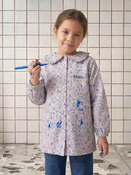 Tablier fille personnalisable lilas poudré 3 - vertbaudet enfant 