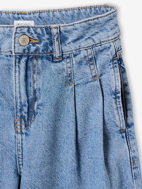 Jean large fille bleu moyen+denim gris 3 - vertbaudet enfant 