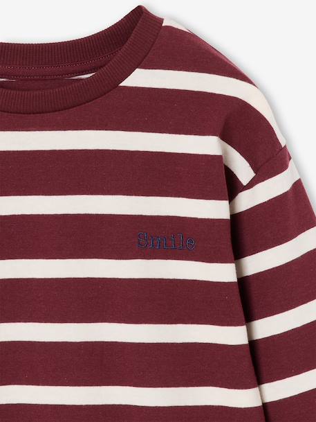 Tee-shirt rayé manches longues garçon bleu nuit+bordeaux+écru 12 - vertbaudet enfant 