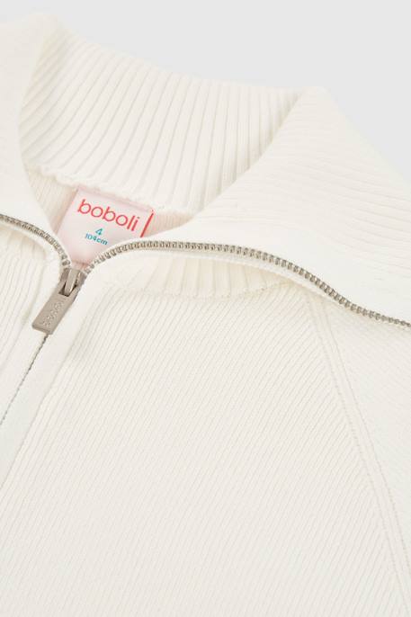 Cardigan fille col montant Blanc 2 - vertbaudet enfant 