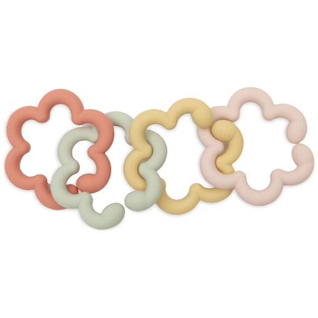 Anneaux de dentition en silicone flowers Rose, jaune, vert d'eau 1 - vertbaudet enfant 