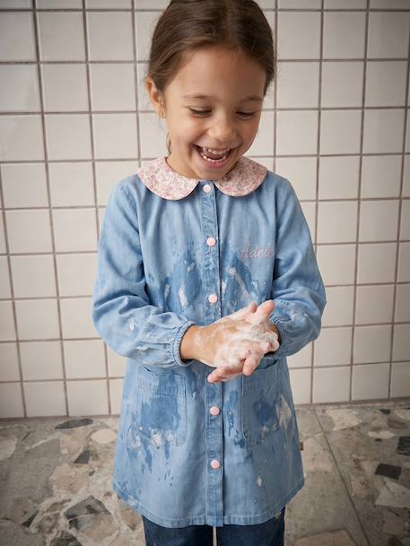 Tablier fille personnalisable bleu jean 8 - vertbaudet enfant 