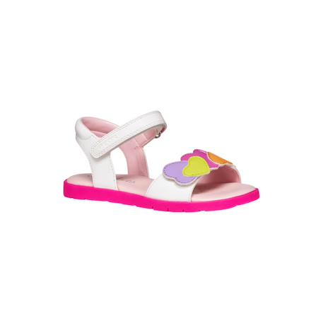 Sandales en cuir  à scratch Blanc   multi color 3 - vertbaudet enfant 