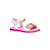 Sandales en cuir  à scratch Blanc   multi color 3 - vertbaudet enfant 
