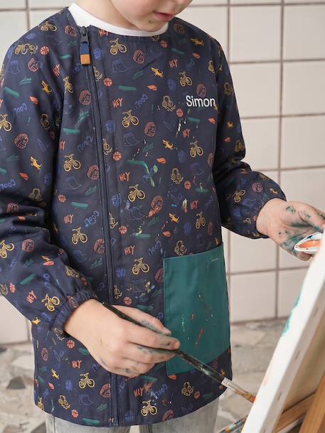 Tablier garçon zippé personnalisable bleu nuit 3 - vertbaudet enfant 