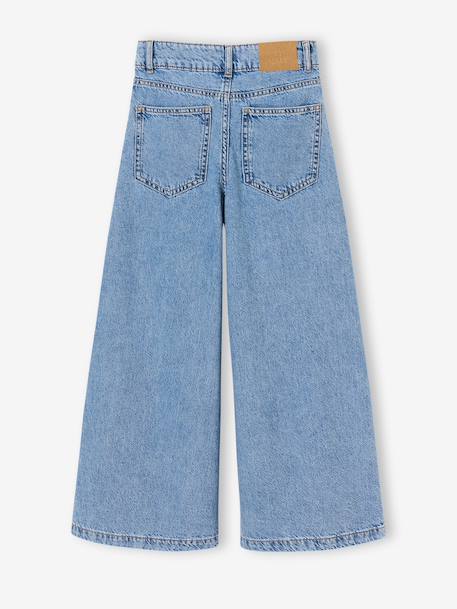 Jean large fille bleu moyen+denim gris 2 - vertbaudet enfant 