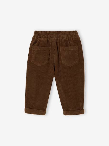 Pantalon bébé en velours côtelé bleu grisé+caramel+lichen+marron 12 - vertbaudet enfant 