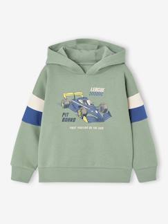 Sweat garçon à capuche motif placé  - vertbaudet enfant