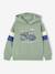 Sweat garçon à capuche motif placé blanc+marine+noix de pécan+vert sauge 10 - vertbaudet enfant 