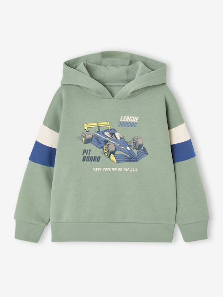 Garçon-Pull, gilet, sweat-Sweat-Sweat garçon à capuche motif placé