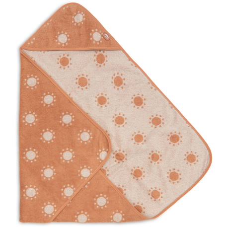 Cape de bain éponge en coton 75x75cm Corail, beige+Marron clair+Nougat+Vert 2 - vertbaudet enfant 