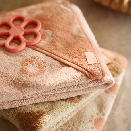 Cape de bain éponge en coton 75x75cm Corail, beige+Marron clair+Nougat+Vert 6 - vertbaudet enfant 