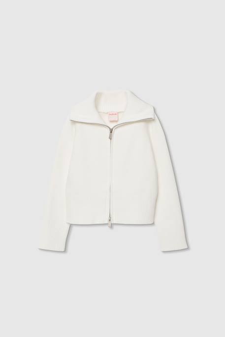 Cardigan fille col montant Blanc 1 - vertbaudet enfant 