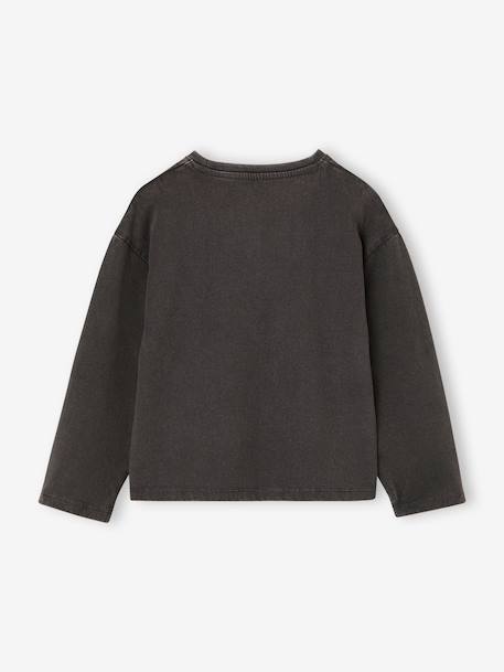 T-shirt manches longues fille anthracite 2 - vertbaudet enfant 