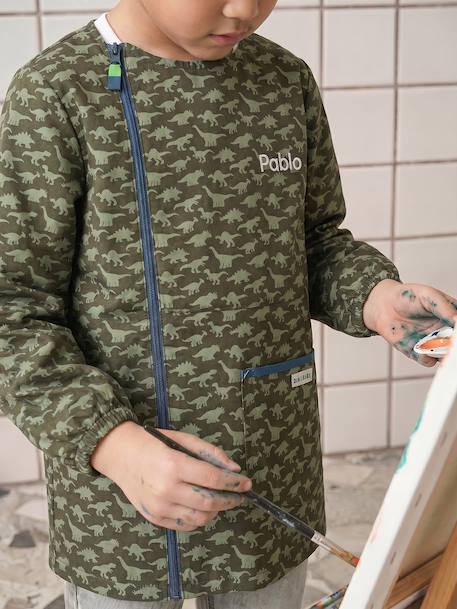 Tablier garçon zippé personnalisable kaki 6 - vertbaudet enfant 
