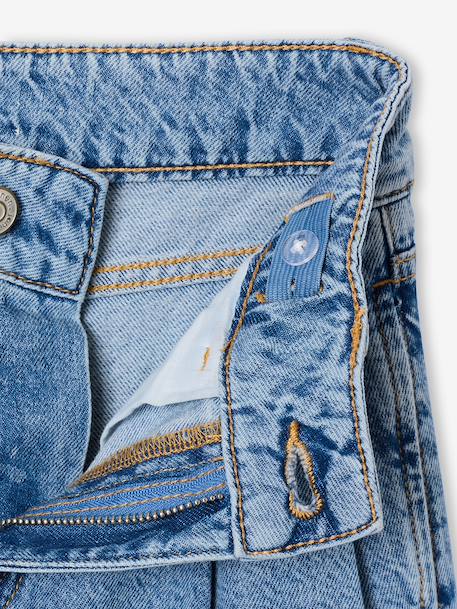 Jean large fille bleu moyen+denim gris 4 - vertbaudet enfant 