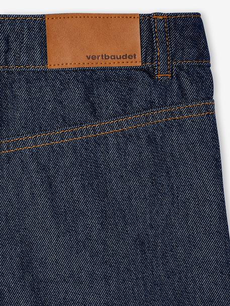Jean large fille bleu moyen+denim brut 12 - vertbaudet enfant 