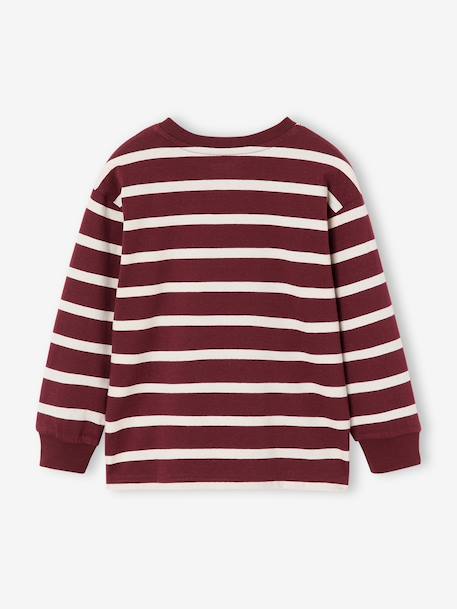 Tee-shirt rayé manches longues garçon bleu nuit+bordeaux+écru 11 - vertbaudet enfant 