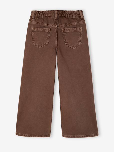 Pantalon fille large couleur bleu grisé+chocolat+prune+rose+vert 9 - vertbaudet enfant 