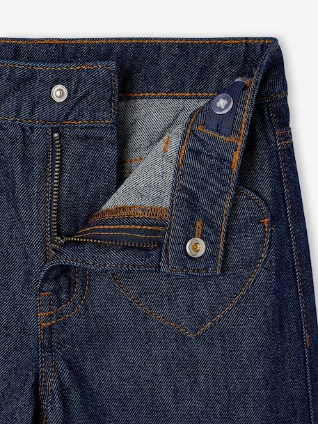 Jean large fille bleu moyen+denim brut 11 - vertbaudet enfant 